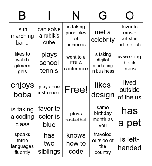 CE BINGO Card