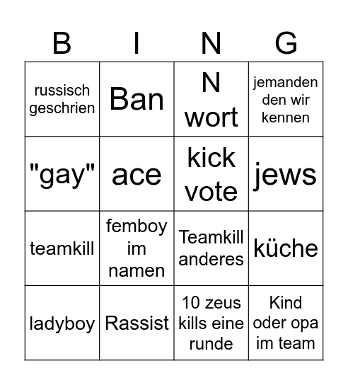 CS Bingo Card