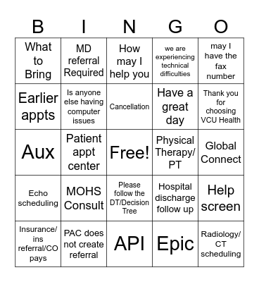 Pink Fall Lady's Bingo Card