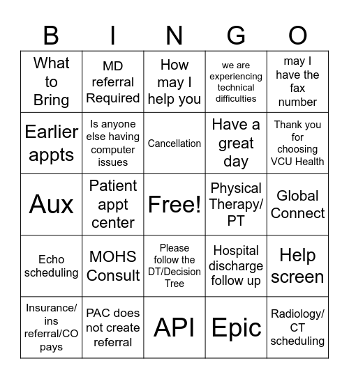 Pink Fall Lady's Bingo Card