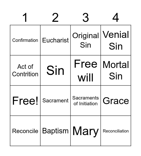 Chapters 1-3 Bingo Card