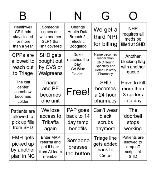 Time to go Bingo Card