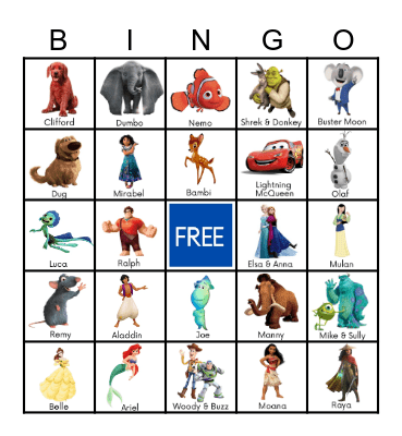 Disney Bingo Card