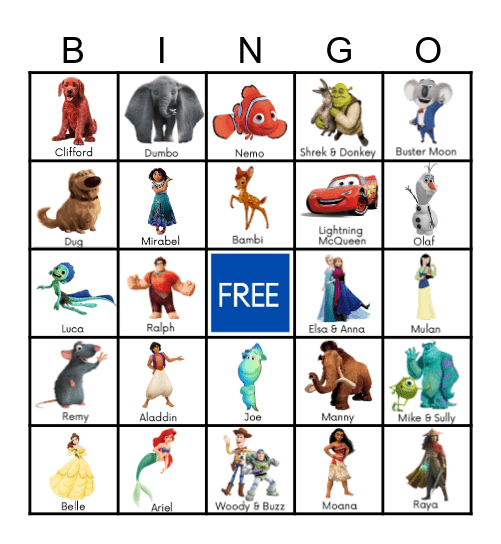 Disney Bingo Card