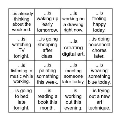 Find someone who Bingo Card