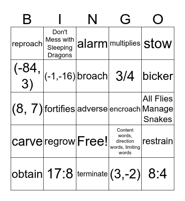 Review Bingo Card