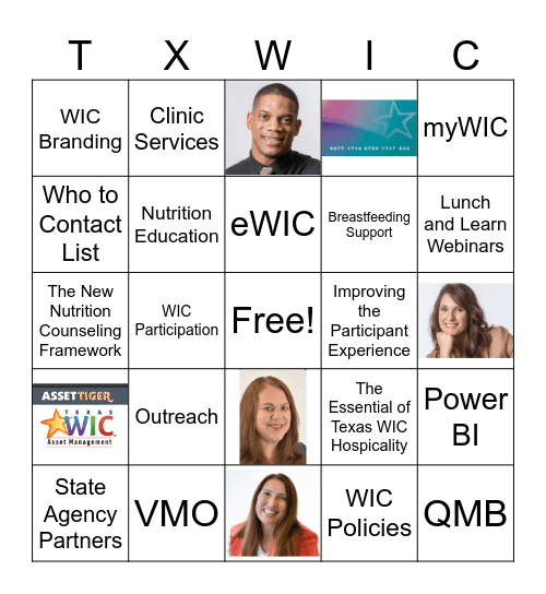 Texas WIC New WIC Directors' Orientation Bingo Card