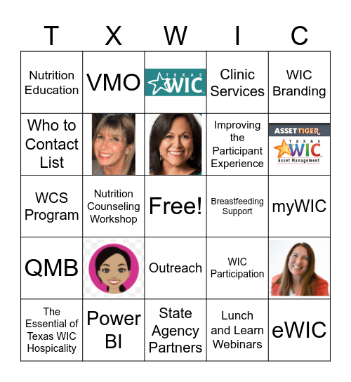 Texas WIC New WIC Directors' Orientation Bingo Card