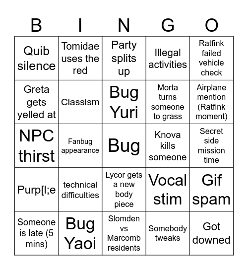 Buingo Bingo Card
