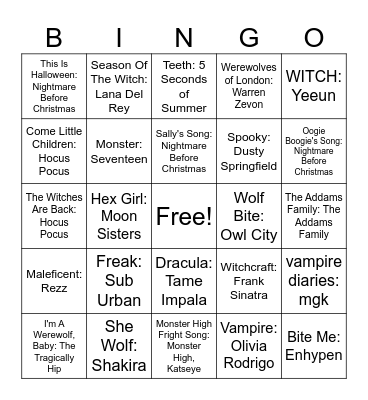 Spooky Szn 1 Bingo Card