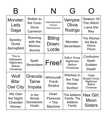 Spooky Szn 1 Bingo Card