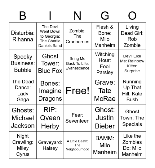 Spooky Szn 2 Bingo Card