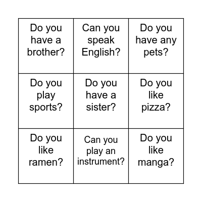 Find someone... Bingo Card