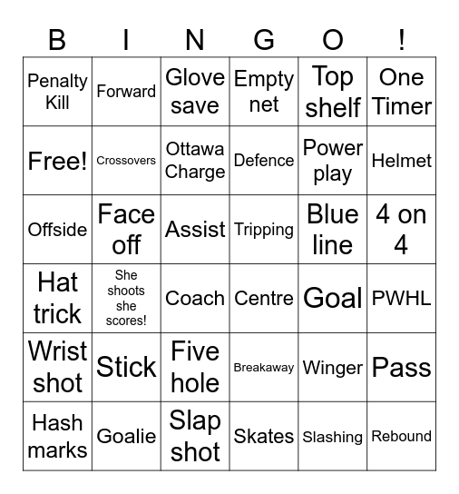 EO Stars U11C Hockey Bingo! Bingo Card