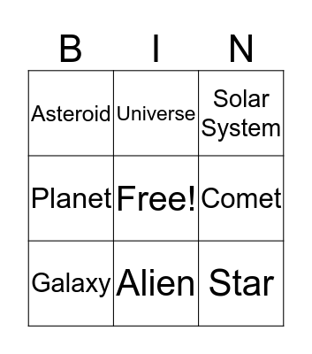 SpaceBingo Card