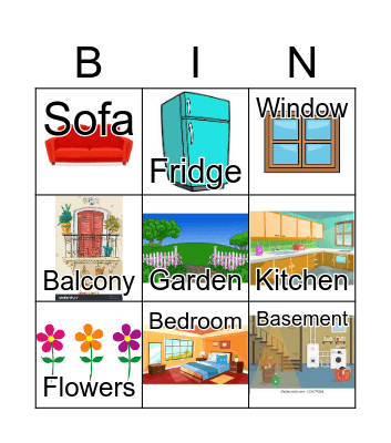 Parts of the House Bingo Card