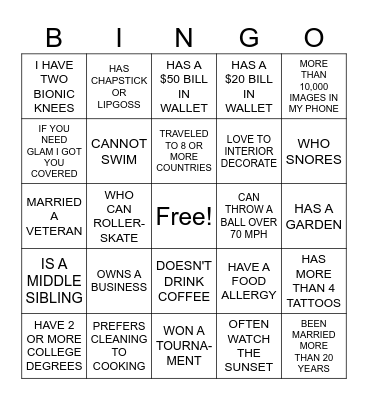 Rosetta's Cruise Crew Bingo Card