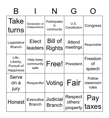 Review Bingo Card