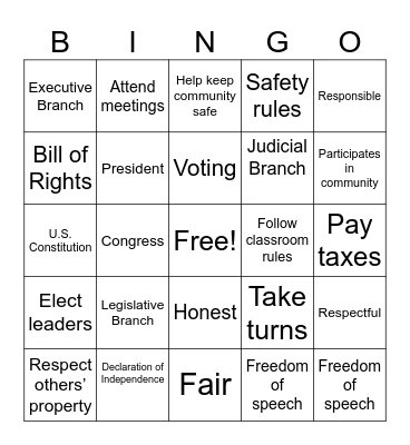 Review Bingo Card