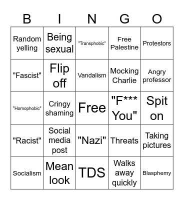 TPUSA Tabling Bingo Card
