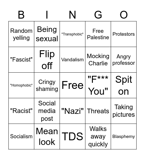 TPUSA Tabling Bingo Card