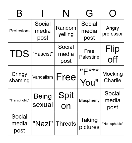 TPUSA Tabling Bingo Card