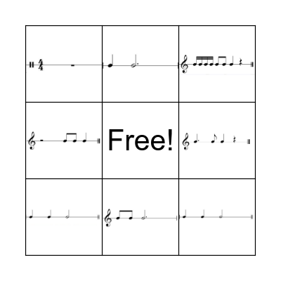 Rhythm Bingo Card