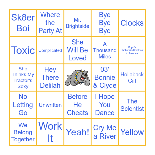 SHS c/o 2005 SING-O Bingo Card