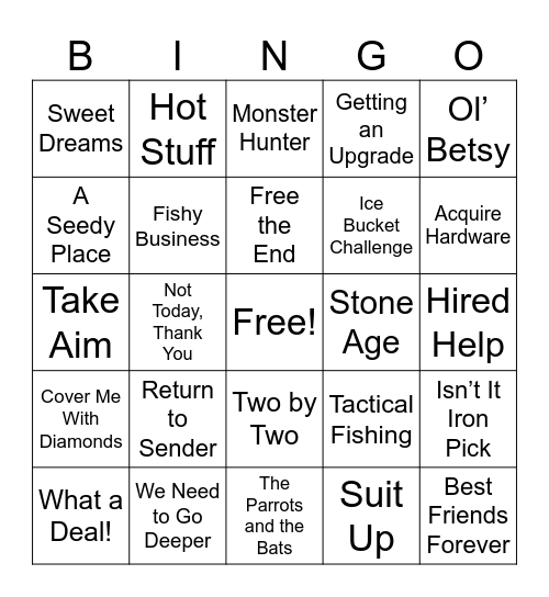 Achievement Bingo Card