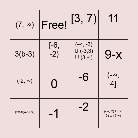 ݁₊ ⊹ . ݁˖ . ݁·math 115  ݁₊ ⊹ . ݁˖ . ݁·ꕤ Bingo Card