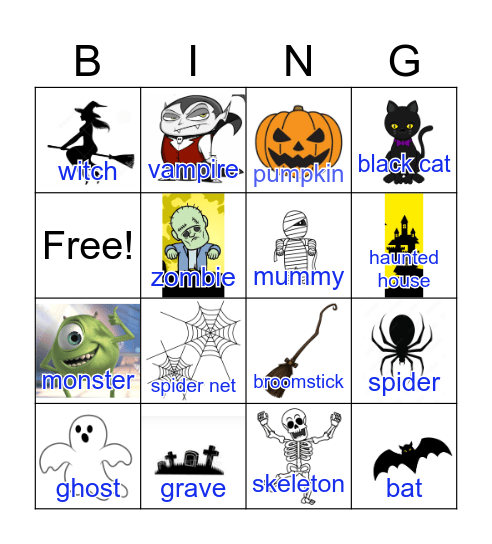 Halloween BINGO Card