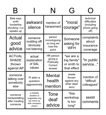 ARE YOU SERVING AT SAL? Bingo Card