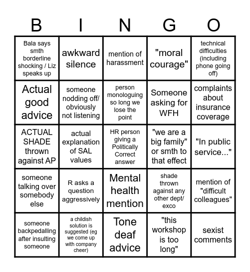 ARE YOU SERVING AT SAL? Bingo Card