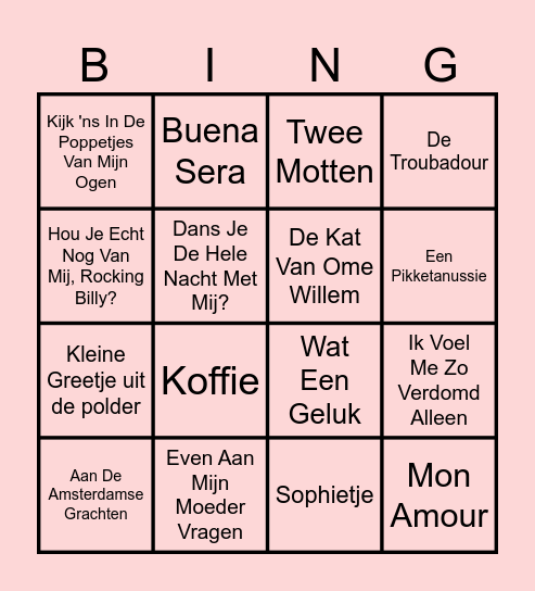 Jeanne 80 jaar Bingo Card