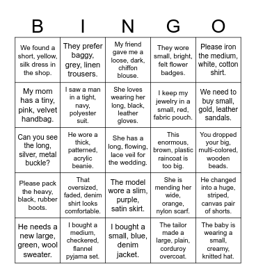 Dress to Impress Bingo Card