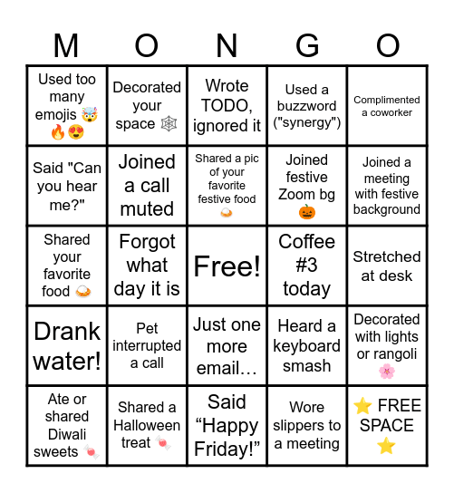 MongoDB Bingo Card