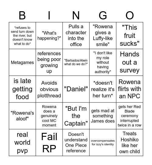 Beth Bingo Card