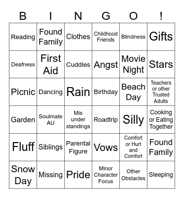Genuary Bingo Card