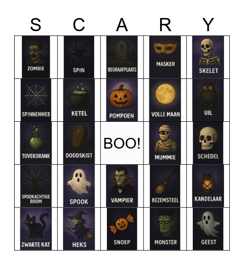 Halloween Bingo Card
