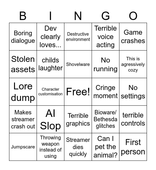 NEXT FEST DEMOS Bingo Card
