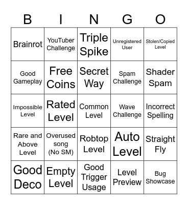 GD RNG BINGO Card