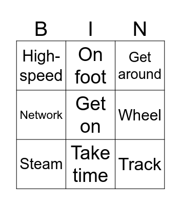 Unit 1 Bingo Card