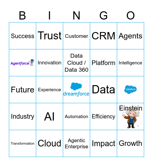 Dreamforce 2025 Watch Party Bingo Card