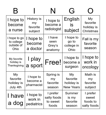 Med Tecc Bingo Card