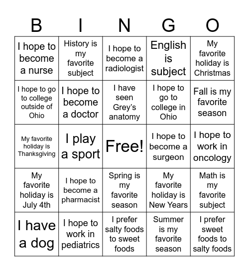 Med Tecc Bingo Card