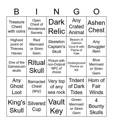 Ancient Isles University Bingo Card