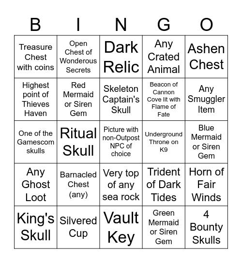 Ancient Isles University Bingo Card