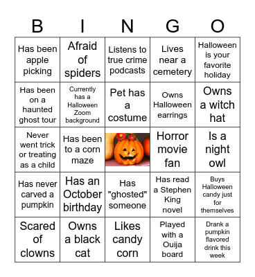 Halloween Bingo Card