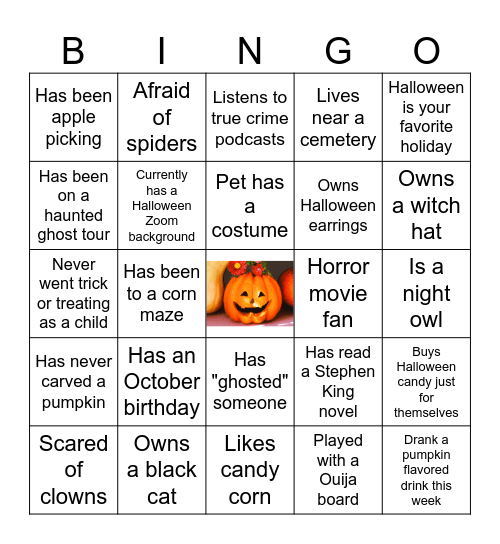 Halloween Bingo Card