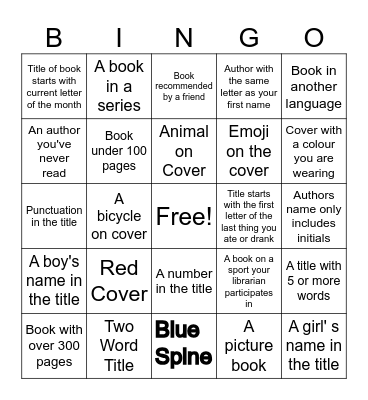 Rocky Lake Library Bingo Card